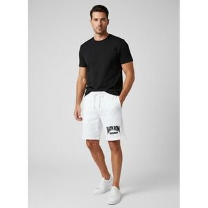 Death Row Records Shorts Men L White Elastic Waist Drawstring Fleece Music